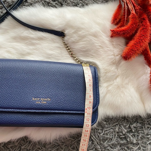 Kate Spade Ava Pebbled Leather Flap Chain Wallet - Picture 12 of 13